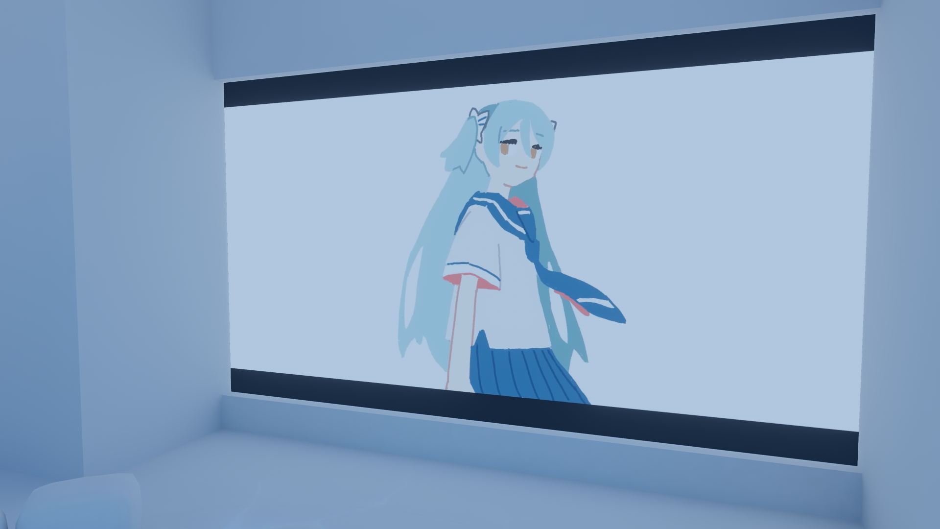 LTCGI Shadowmapをベイクしてライティングを適用した結果のVRChatワールド