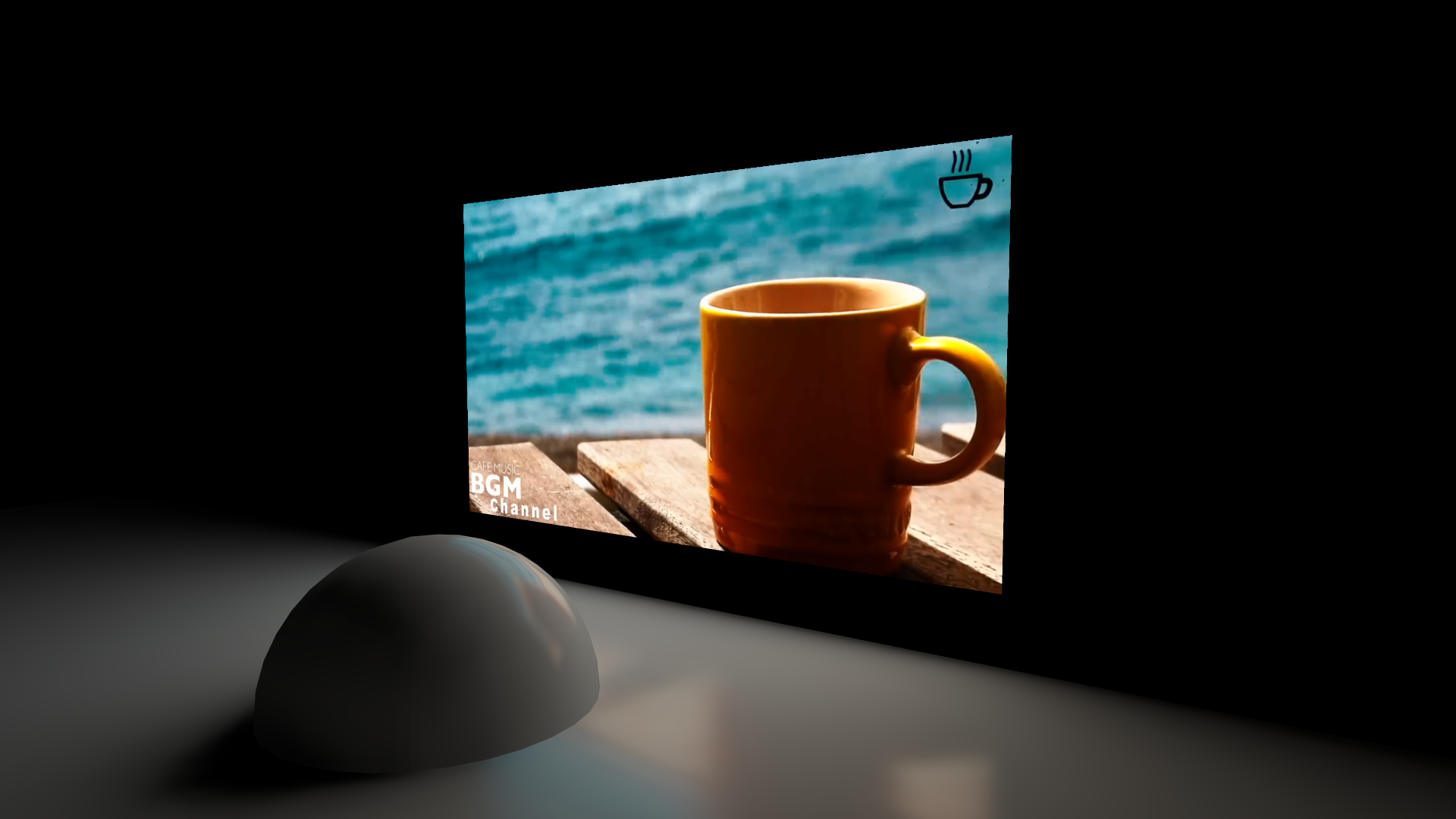 YamaPlayerの映像によってオブジェクトが照らされている実行結果